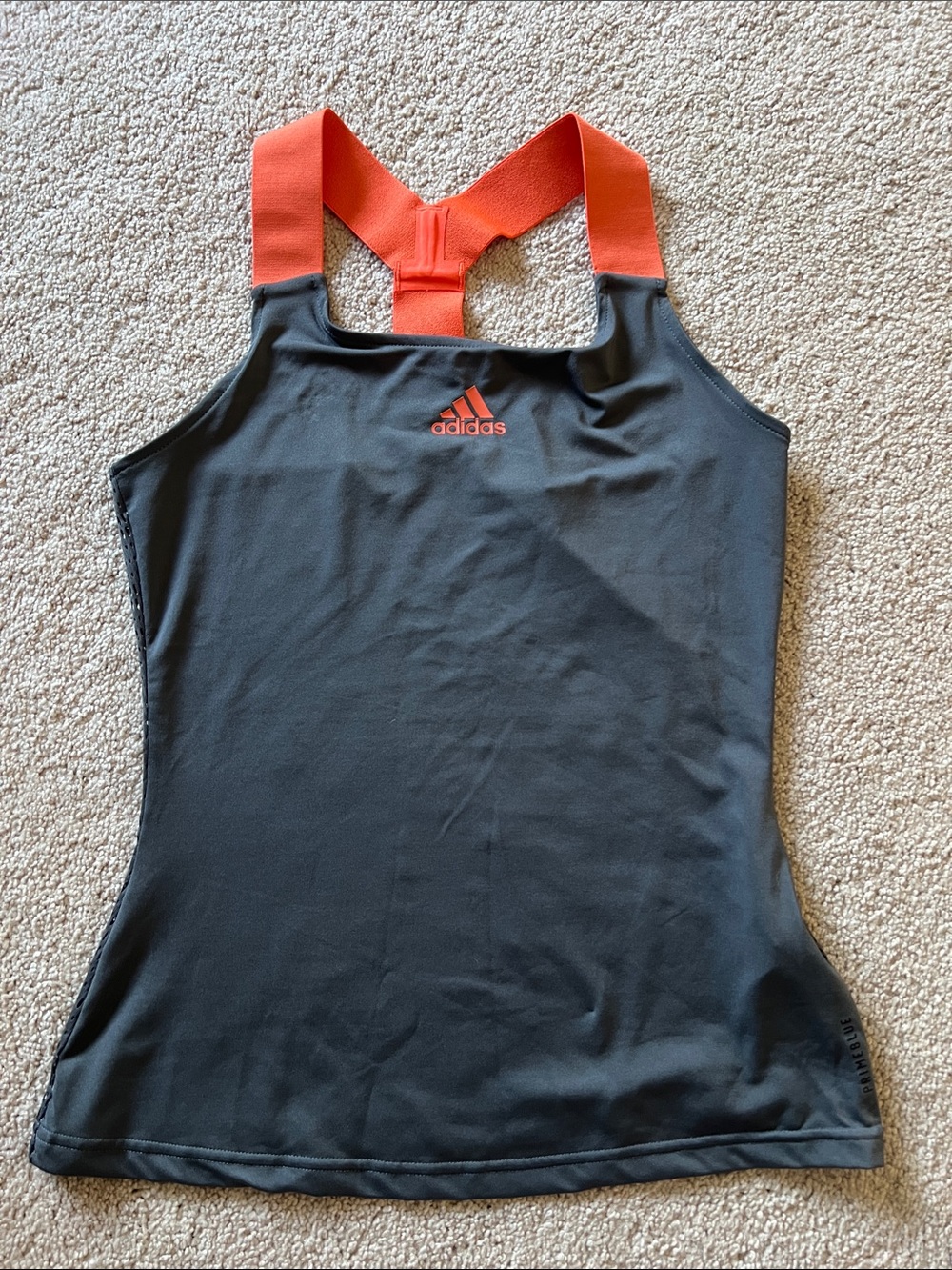 adidas Gray Tank Top with Orange Cross-Back Straps